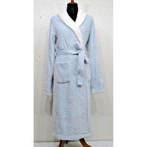 Pottery Barn Sherpa Lined Robe - Small - Light Blue Womens